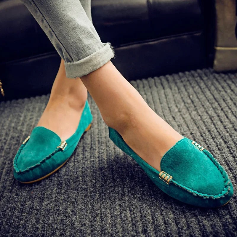 Women Flat Shoes Spring Autumn Women Casual Shoes Slips Round Toe Denim Flat Loafer Plus
